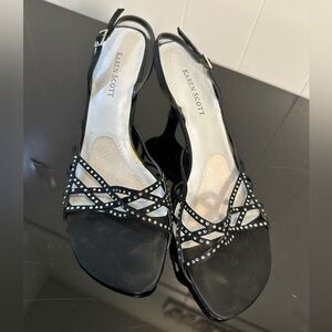Karen Scott Racquel Black Rhinestone Heels | Size 7.5 | Dressy Evening Shoes